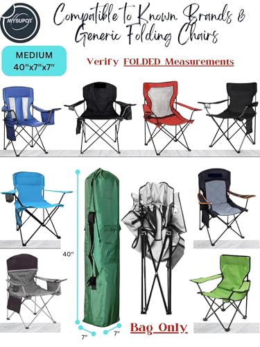 Replacement Bag for Folding Camping Chair, Portable Camp Chair, Hammock, Yoga Mat, Umbrella, Tents, Tripods, Fishing Poles - 420D Oxford Polyester Fabric - color: Green, size: Medium 40"x7"x7"
