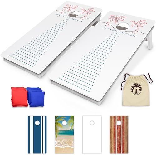 GoSports 4 x 2 ft Commercial Ultra Durable Cornhole Board Set – All-Weather Regulation Size, Ready-to-Play for Family Backyard Games, Tailgates, Outdoor Party, and Venues - color: Palms