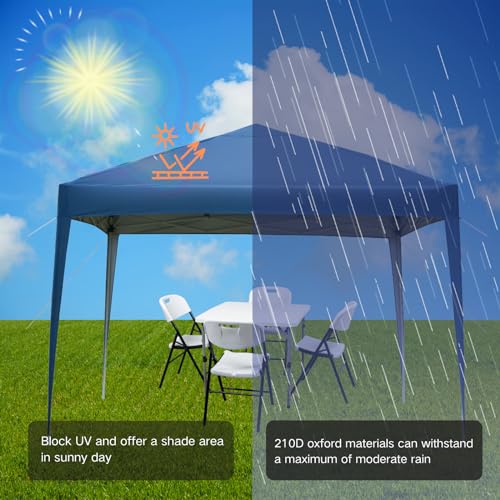 Outvita 10x10ft Ez Pop Up Outdoor Canopy Tent, Portable Commercial Instant Tent with Carry Bag for Party Wedding Birthday BBQ Events - style: 10x10-blue