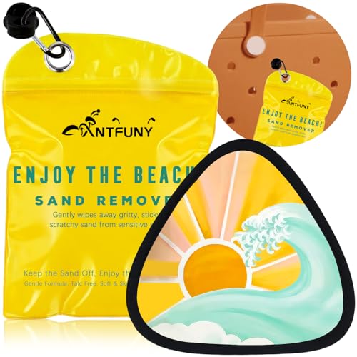 Triangle Sand Remover for Beach Sandproof Cleaner Eraser Essential Travel Wipe Off Mitt Duster Brush Cup Holder Game Toy Ship Accessories Summer Vacation Hawaii Trip Honeymoon Gift for Family Women - color: 1pcs Shine Yellow