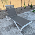 PURPLE LEAF Patio Chaise Lounge Chair Outside Aluminum Plastic Stackable Tanning Chairs for Pool Sunbathing Beach Deck Outdoor Lounger, Grey - color: Grey, style: 1 chair