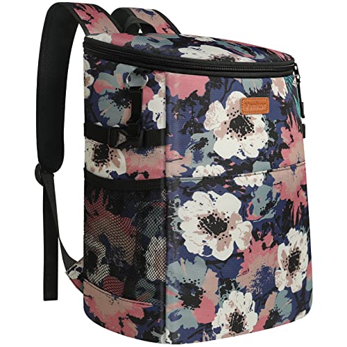 Camping Cooler Backpack 30 45 Cans, Soft Backpack Coolers Insulated Leak Proof Travel Cooler Bag Waterproof Lunch Picnic Beach Work Trip Thermal Bag Drink Beverage Beer Bag Cooler - color: Floral Painting, size: 30 Cans
