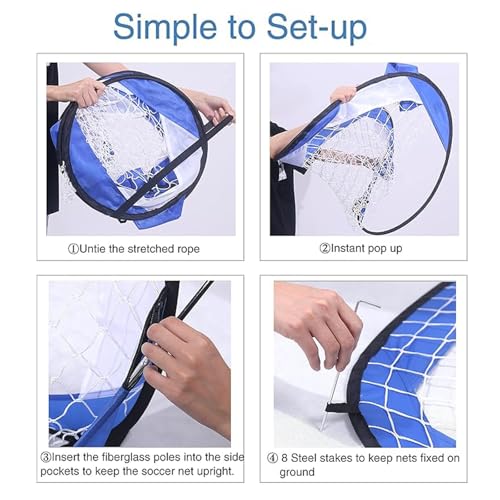 Pop-Up Soccer Goal-Portable Soccer Net for Training-Indoor or Outdoor Versions-Easy Assembly with Compact Carrying Bag-Great for Kids and Adults