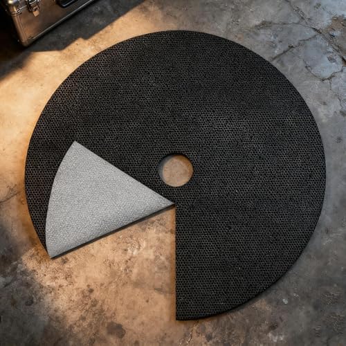 Tree Mulch Ring - Tree Root Protective Cover Disc with Ground Anchoring Nails, Temperature-Resilient Heavy Duty Landscaping Mat | Garden Lawn Flowerbed Yard Farm Outdoor Soil Moisture Barrier - color: Black 60cm