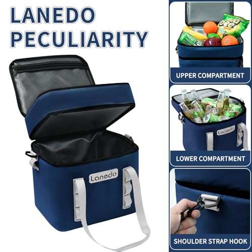 Lisa Lunch Soft Cooler 20/36 Can, Insulated Bag Portable Ice Chest Box for Lunch, Beach, Drink, Beverage, Travel, Camping, Picnic, Car, Trips, Cooler Leak-Proof - color: 20 Can blue