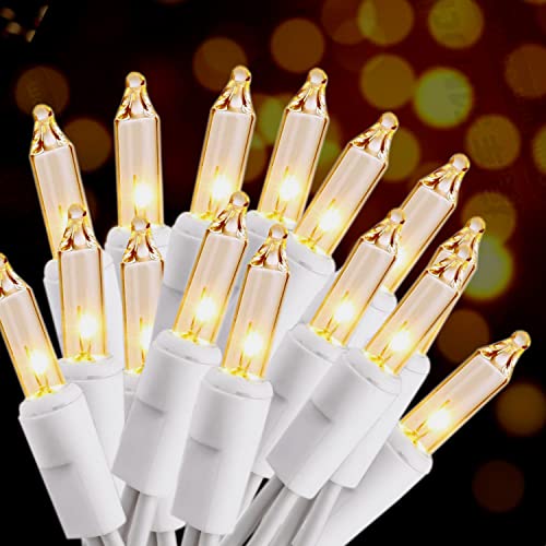 HISHINY Christmas Lights 100 Count Mini Clear Lights 32ft White Wire Christmas Tree String Lights Set for Outdoor Indoor Christmas Decorations Wedding Valentines Day Decor,UL Certified (32feet) - size: 32ft