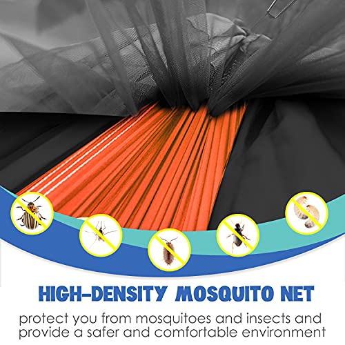 Gold Armour Camping Hammock - Camping Essentials, Double Hammock with Bug Net, Camping Gear Hammock for Outside, Hiking, and Travel (Orange & Black) - color: Orange & Black