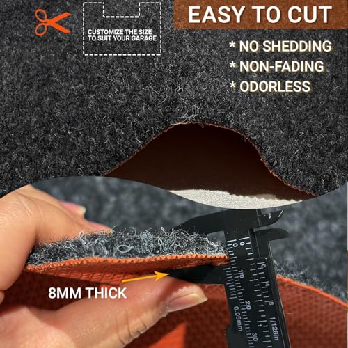 Oil Spill Mat Thick 1/3", 72" x 60" Heavy Duty Rubber Garage Floor Protector Mat for Driveway Outdoor, Absorbs Grease Water Leak-Resistant Carpet for Under Car Auto Golf Cart Mower Washer, Black - size: 72"L x 60"W x 0.3"Th