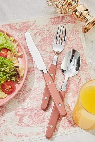ANNOVA Silverware Set, Retro/Rivet Colorful Stainless Steel Tableware Kitchen Flatware Set Utensils, Includes Dinner Knives, Forks, Spoons, Salad Forks & Dessert Spoons (Brown, 20 Pieces) - color: Brown, size: 20 Pieces