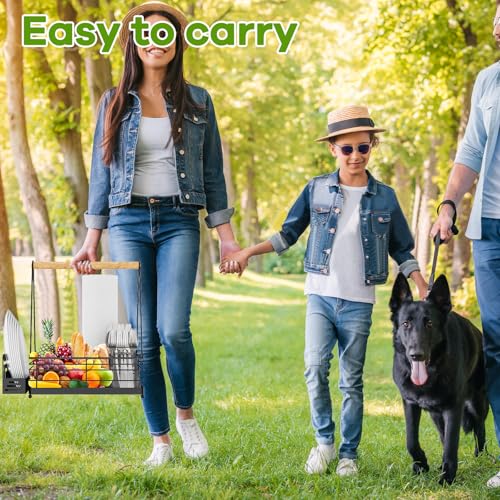 JBBTOOL Grill Caddy with Paper Towel Holder, BBQ Caddy for Outdoor Grill, Picnic Condiment Utensil Storage, Camping Essentials, RV, Tailgating Essentials, Grilling Accessories, Grilling Gifts for Men - style: picnic caddy