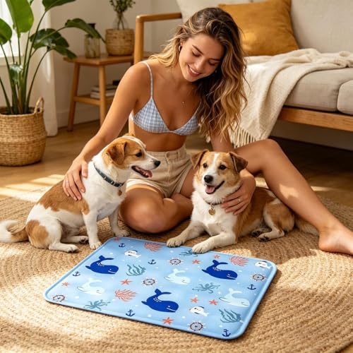 Pet Cooling Mat - 30x40cm, Summer Soft Ice Gel Pad, Pressure-Activated Cold Crate Kennel Bed, Waterproof PVC Comfortable Mat | Heat Relief Cushion for Cats and Dogs, Couch, Sofa, Floor, Cage, Home - size: 40x50cm