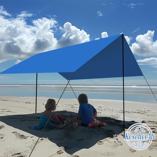Tent Poles for Tarp, KescherAb Adjustable Tarp Poles Aluminium Tarp Poles Set of 2 for Tent Fly, Awning, Outdoor Camping, Hiking, Backpacking & Rainfly with Pegs & Reflective Ropes, Black - color: Black
