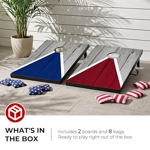 Cornhole Board Set Cornhole Games for Adults Portable Choose Regulation or Tailgate Size - style: 3' x 2' Pyramid