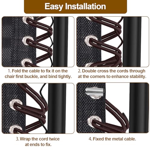 Zero Gravity Chair Replacement Cord,Antigravity Chair Replacement,4 Pack Elastic Cords Repair Tool Kit for Repairing Zero Gravity Chair(Brown) - size: Brown