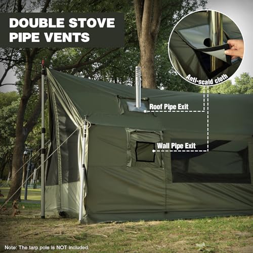 REDCAMP Large Hammock Hot Tent with Stove Jack, Waterproof & Windproof Winter Wall Tent with Snow Skirt, Ultralight 4 Season Tents for Camping, Hiking, Bushcraft, Backpacking, Hunting - style: Modern