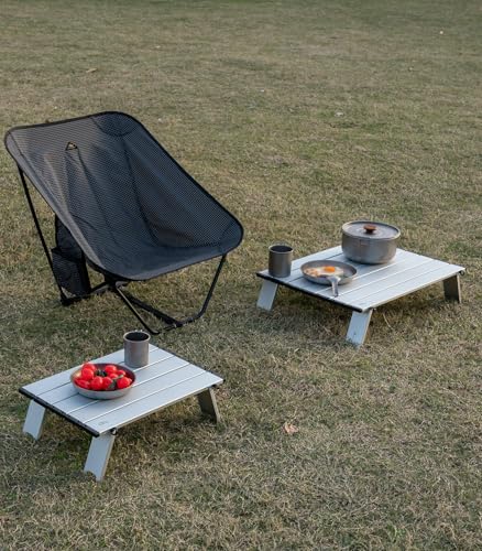 iClimb Ultralight Compact Mini Beach Picnic Folding Table with Carry Bag - color: Silver, size: Large