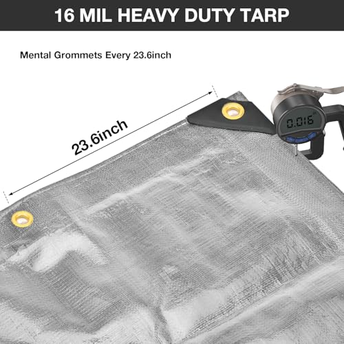 Pattiumo Tarp Waterproof 16 X 20 FT 16 Mil Heavy Duty Tarp Multipurpose Tarps Heavy Duty Waterproof Protective Cover UV All Weather Resistant for Shelter Camping, Silver/Black - color: Silver/Black, size: 16x20ft