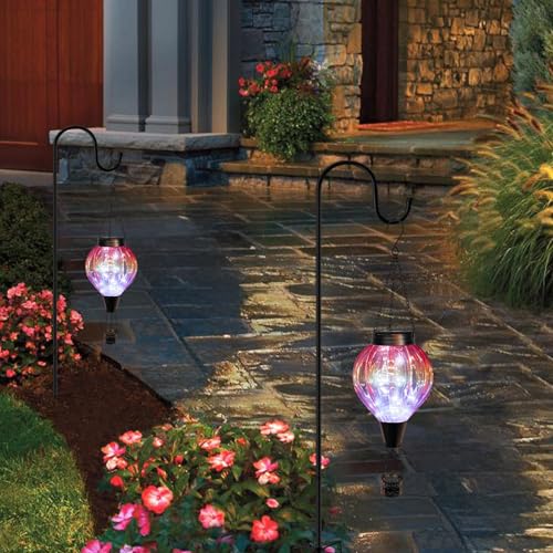 2PC Hot Air Balloon Solar Lantern Outdoor Waterproof, Gradient Orange Glass Balloon Lantern Lights, Hanging Solar Lights for Outside Patio Garden Tree Porch Yard Gift for Women Mom - color: 2PCS-Orange