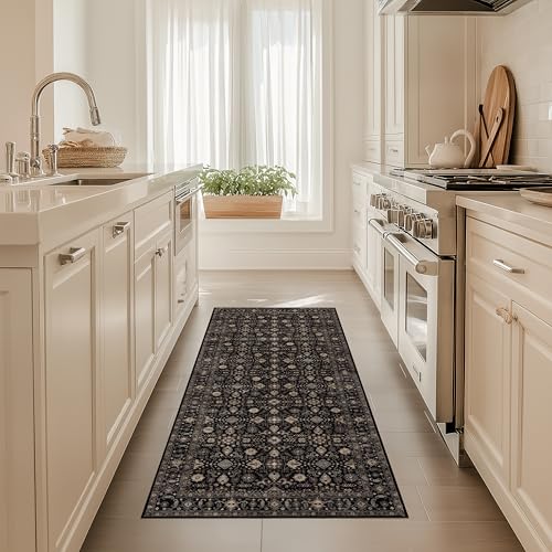 Ruaruarug Area Rug Non Slip Machine Washable Ultra Soft Living Room/Bedroom/Kitchen/Outdoor/Classroom Black Gold, 2'×6' - color: Black Gold, size: 2' x 6' (Rectangular)