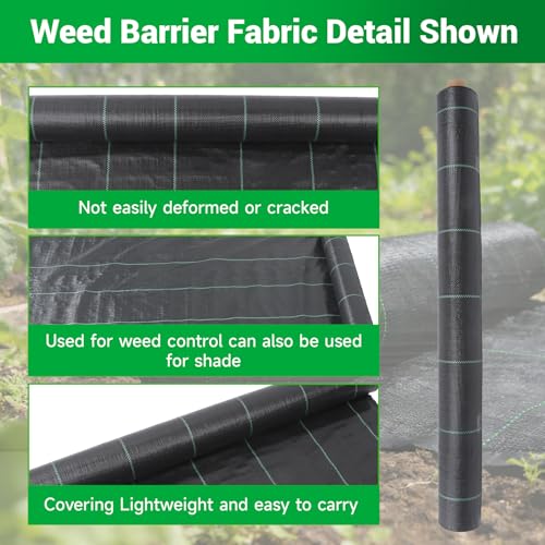 Weed Barrier Fabric Planting Cover - 3 x 200 FT Heavy Duty Landscape Fabric Ground Cover Block for Outdoor Planting - size: 3 X 200 Ft