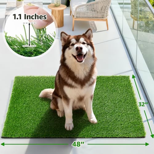 Artificial Turf Grass Outdoor: Grass Pad for Dogs Indoor Potty Training, Replacement Turf Rug for Patio Balcony Lawn Apartment Decoration, Easy to Clean with Drainage Holes(31.5x47.3 inch) - size: 31.5x47.3 inch