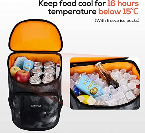 TOURIT Cooler Backpack Lightweight Insulated Backpack Cooler Leak-Proof for Men and Women, Sports Fan Coolers - color: 01-Dyed Black