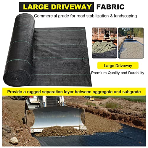 Driveway Fabric - 5x500 ft Heavy Duty 4OZ French Drain Fabric for Erosion Control & Landscape Weed Barrier - size: 5x500ft-4oz