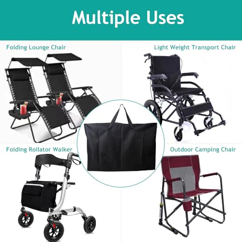 Heavy Duty Folding Chair Storage Bag, 600D Chair Storage Case for Beach Chair Camping Chair Zero Gravity Chair Folding Recliners, Extra Large Travel Bag with Zippers, 41.5" Lx 11" Wx 28.5" H - size: 1 Pack