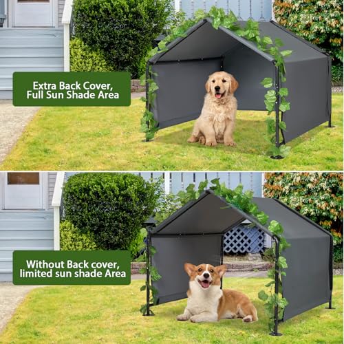 Large Dog Shades for Outside - LitaiL Outdoor Dog Kennel for Small Dogs, 47.2" x 47.2" x 39.4" Outdoors Sun Rain Canopy Pet House, Waterproof Dog House Pet Canopy Shelter for Small Animals - color: Grey, size: Extra Large