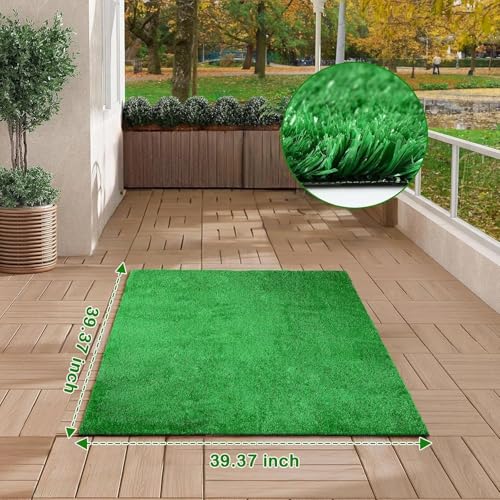 Artificial Grass, Large Artificial Turf, Synthetic Grass Mat Training Pad for Small/Medium/Large Dogs, Fake Grass Rug with Drainage Holes, Indoor Outdoor Rug Patio Lawn Decoration (3.28' x 3.28') - size: 3.28' X 3.28'