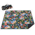 Picnic Blankets Waterproof Foldable Extra Large,80"x 80" Outdoor Beach Blanket Sandproof,3-Layer Lightweight Handy Mat Tote Picnic Camping Rugs for Outside Your Rv (Garden Party Floral Navy) - color: Picnic Blankets 1