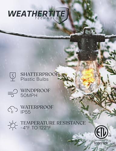Brightech Ambience Pro Super Bright Solar Outdoor String Lights: Security, Visibility & Ambience - Heavy Duty Waterproof Patio Lights - Edison Spiral Shatterproof Bulbs - 4W Soft White Remote Control - style: Super Bright Spiral (4W) Remote Control 27 FT