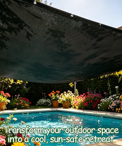 90% Black Shade Cloth,10ft x 16ft High Density Fabric Shade Sun Shade Cloth Shade Mesh Canopy Taped Edge with Grommets for Garden Patio, Vegetables, Chicken Coops and Plants Cover - color: Black, size: 10ft X 16ft