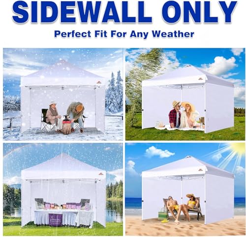 SCOCANOPY SideWall for 8'x8' Pop Up Canopy Frame, 3 Pack SunWall Only,(Khaki) - color: Khaki