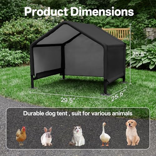 MEWANG Outdoor Dog House - Waterproof Portable Puppy Camping Tent,Ventilation Windows & Sun Protection, Lightweight Snap-fit Design for Small/Medium/Large Dogs, Beach, Backyard, Hiking (Black, Small) - color: black, size: Small