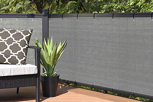 Alion Home Elegant Privacy Screen for Backyard Fence, Pool, Deck, Patio, Balcony, Outdoor Paneling and Outdoor Screening- Include Zip Ties (3 x 7 FT, Grey) - color: Gray, size: 3 x 7 FT