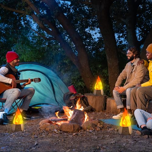 Ollcuz Night Lights, Multi-Purpose Fake Fire Lamp, USB Rechargeable Flickering Flame, 3-Mode LED Flame Light for Kids Children Bedroom Party Bar Outdoor Camping Yard Holiday Decorations, 4 Pack - size: 4pcs