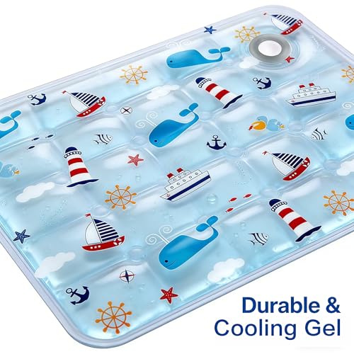 Water Fillable Pet Cooling Mat Pressure-Activated Gel Pad for Dogs & Cats, Scratch-Resistant Summer Cooling Bed (Ocean World (Grey), X-Large) - color: Ocean World (Grey), size: X-Large