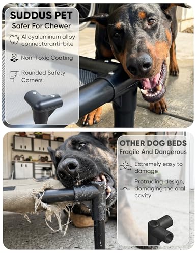 suddus Elevated Dog Bed Waterproof Outdoor, Portable Raised Dog Bed, Dog Bed Off the Floor, Chew-Proof Dog Bed Easy Clean Indoor or Outdoor Use，XX-Large, 56 * 37.5 * 9in, Grey - color: Grey, size: XXL (56"L x 37.5"W x 9"H)