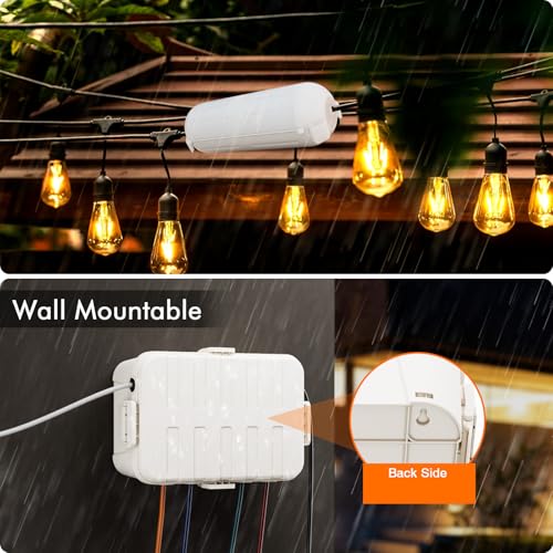 RESTMO 5-Piece Outdoor Waterproof Electrical Box Set – 12.5" x 8.5" x 5" Large & 7.1" x 2.3" x 2.3" Small, Weatherproof Boxes for Power Strip, Outlet, Plug, Socket, Timer, Holiday Light, White - color: White