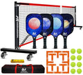 Pickleball Net for Driveway, Portable Pickleball Net System with Regualtion Size 22FT Pickle Ball Net, Outdoor Pickleballs, Carry Bag, Weather Resistant Metal Frame - style: Pickleball net with wheels