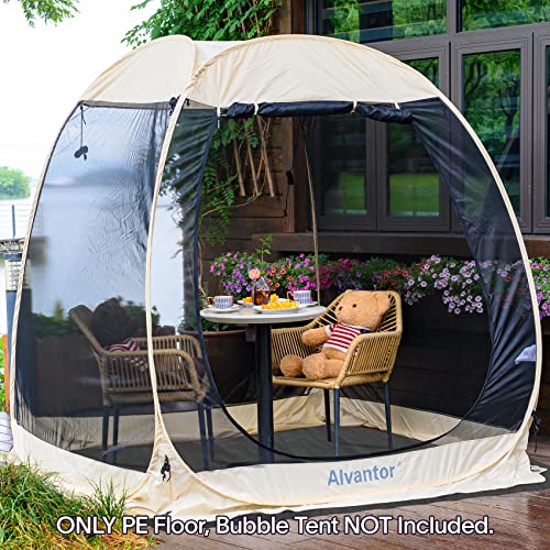 Alvantor Heavy Duty Tarp Waterproof 6'-10'-12'-15' Tarpaulin Ground Trailer with Rust Grommet Weather Resistant Cover Outdoor Camping 10 Mil Thick PE Floor Lightweight Mat - style: 6'x6'