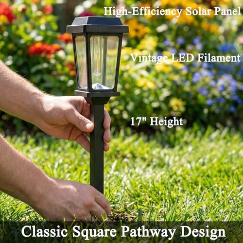 12 Pack Solar Lights Outdoor, Modern Solar Pathway Lights Outdoor, Waterproof Auto On/Off Garden Lights for Yard, Landscape Path, Walkway, Driveway Decor (3000K Warm White) - size: 12Pack