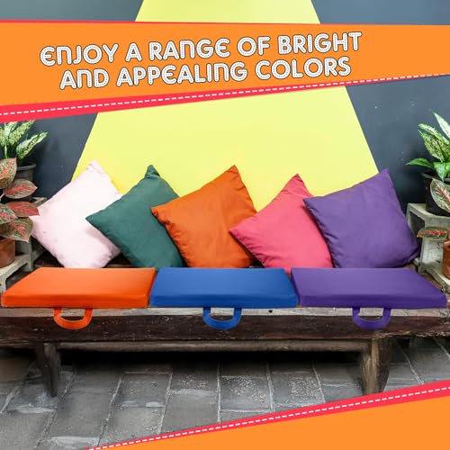 Timgle 25 Pcs Floor Cushions 15 Inch Flexible Seating Bulk Foam Floor Seats Pillows Portable Seating with Handles for Home(Square) - style: Square