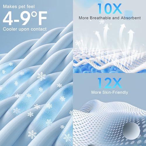 BEAUTYZOO Dog Cooling Mat- Upgraded Thicken Cooling Mat for Large Dogs Reversible(Cool & Warm) Pet Ice Cool Bed Washable & Portable, Summer Crate Pad for Big Dog Puppy Up to 100 lbs, Paw Blue 59X40IN - color: Navy Blue, size: 59.0"L x 40.0"W x 1.0"Th(XL)