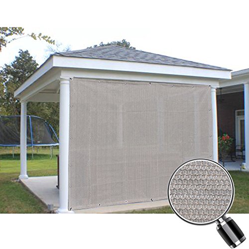 Alion Home Sun Shade Privacy Panel with Grommets and Hems on 4 Sides for Patio, Awning, Window, Pergola or Gazebo - Smoke Tan(8' x 5') - color: Smoke Tan, size: 8' x 5'