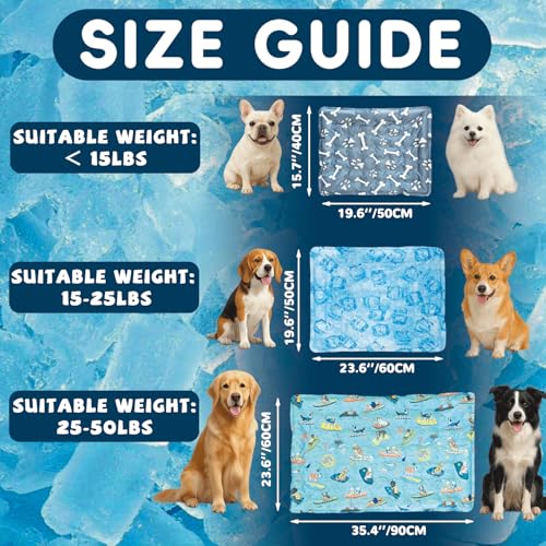 Cooling Pad for Large Dog,Instant Pet Cool Mat,Comfortable Cool Pet Mat for Cat.Portable Dog Bed for Summer. Suitable for Outdoor Summer Crate Pad.Long Time Cooling.Animal(Size-L 19.7 * 23.6in) - color: Animal, size: Large