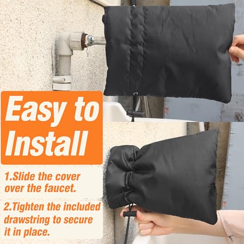 Gardzen 4 Packs XL Outdoor Faucet Cover for Winter Freeze Protection, Spigot Covers Winter Insulated, Hose Big Cover 8" W x 10" H - size: 4-Pack 8" W x 10" H