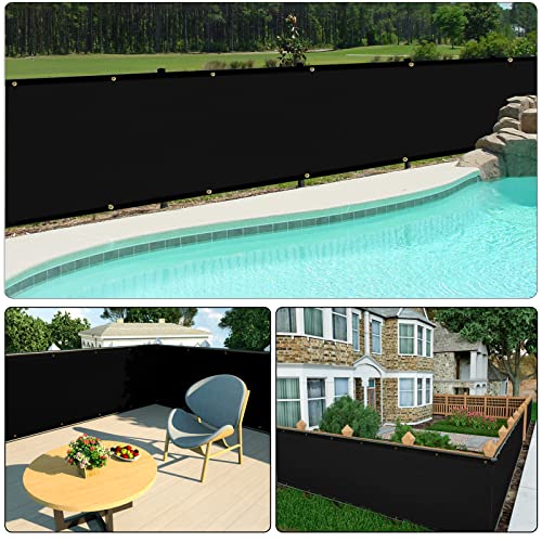 UPGRADE Balcony Privacy Screen Fence 3'x4' Black Outdoor HDPE Mesh Panels for Deck,Balcony,Backyard,Patio with Zip Ties,Customized Avaliable-3 Length