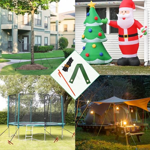 Tree Straightening Kit 6 Pack - Supports and Stake for Leaning Trees, 13.12 Feet Straps for Young Growth - color: 6 Pack